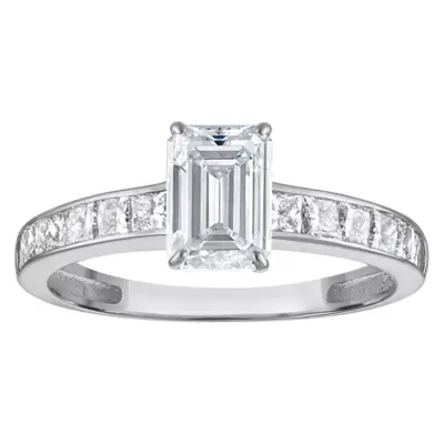 Jordan Blue NYC Lab Created 10K White Gold 1.75 Cttw Emerald-Cut Lab-Grown Diamond Channel Ring by Jordan
