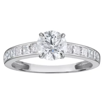 Jordan Blue NYC Lab Created 10K White Gold 1.75 Cttw Round-Cut Lab-Grown Diamond Channel Ring