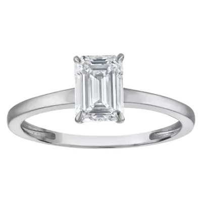 Jordan Blue NYC Lab Created 10K White Gold 1 Cttw Emerald-Cut Lab-Grown Diamond Solitaire Ring by Jordan