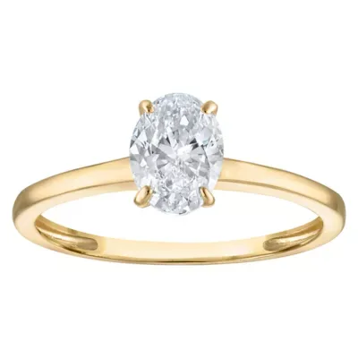 Jordan Blue NYC Lab Created 10K Gold 1 Cttw Oval Lab-Grown Diamond Solitaire Ring by Jordan