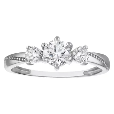 Jordan Blue NYC Lab Created Sterling Silver.5 Cttw Lab Diamond Ring