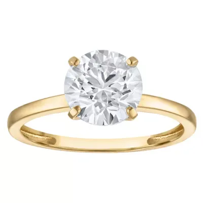 Jordan Blue NYC Lab Created 10K Gold 2 Cttw Round Lab-Grown Diamond Solitaire Ring