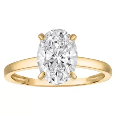 Jordan Blue NYC Lab Created 10K Gold 2 Cttw Oval Lab-Grown Diamond Solitaire Ring by Jordan