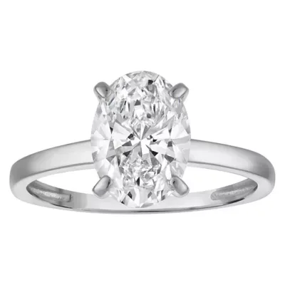 Jordan Blue NYC Lab Created 10K White Gold 2 Cttw Oval Lab-Grown Diamond Solitaire Ring by Jordan