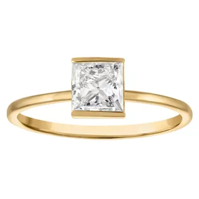 Jordan Blue NYC Lab Created 10K Gold 1 Cttw Princess-Cut Lab-Grown Diamond Half-Bezel Ring by Jordan