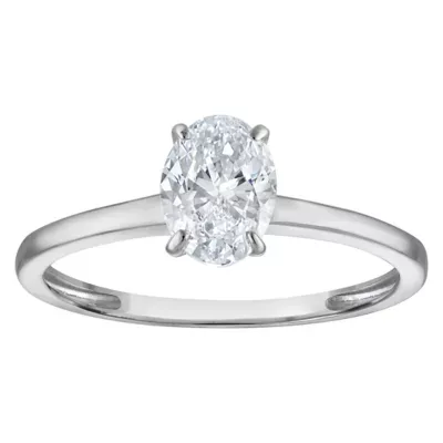 Jordan Blue NYC Lab Created 10K White Gold 1 Cttw Oval Lab-Grown Diamond Solitaire Ring by Jordan