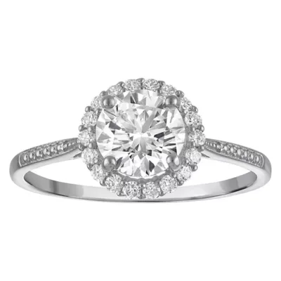 Jordan Blue NYC Lab Created 10K White Gold 1.18 Cttw Round Lab-Grown Diamond Halo Ring by Jordan