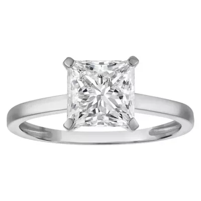 Jordan Blue NYC Lab Created 10K White Gold 2 Cttw Princess-Cut Lab-Grown Diamond Solitaire Ring by Jordan