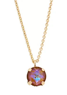 Gold Plated Luminous Cubic Zirconia Round Pendant Necklace, 16 In by Belk Silverworks