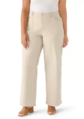 High Rise Patch Pocket Wide Leg Jeans by Wonderly
