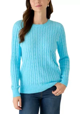 Cable Knit Crew Neck Sweater by Kim Rogers