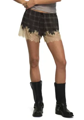 Lace Trimmed Plaid Skort by Lucky Brand