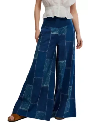 Patches Wide-Leg Flare Jeans by Free People