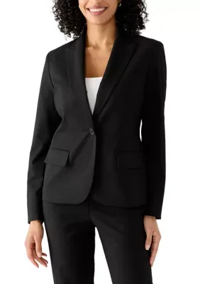 One Button Notch Collar Blazer by Calvin Klein