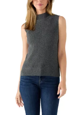 Sleeveless Ribbed Mock Neck Tank Top by Vince Camuto