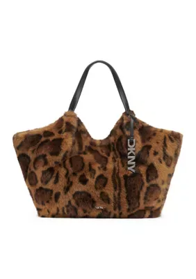 Paula Medium Leopard Fur Tote Bag by DKNY