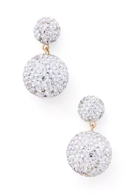 Disco Crystal Ball Drop Earrings by Crown & Ivy
