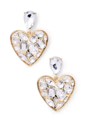 Cluster Heart Drop Earrings by Crown & Ivy