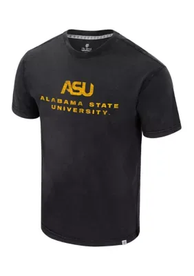 NCAA Alabama State Hornets Short Sleeve Distressed Washed Out Graphic T-Shirt by Colosseum