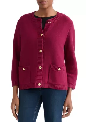 3/4 Sleeve Pocket Cardigan by Jones New York