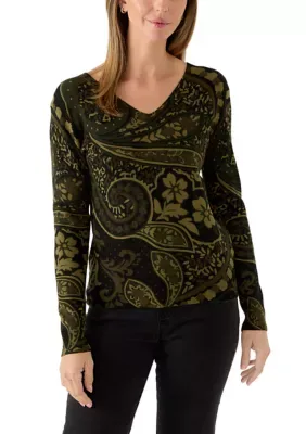 Printed V-Neck Sweater by Philosophy