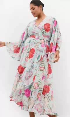 Sienna Botanique Print Wrap Maxi Dress by City Chic
