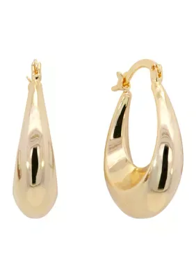 Plated Puffy Click Top Hoop Earrings