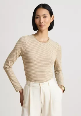 Lauren Ralph Lauren Striped Stretch Cotton Long-Sleeve Tee by Ralph Lauren