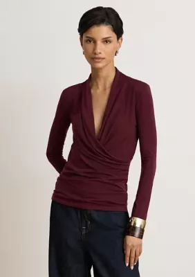 Lauren Ralph Lauren Stretch Jersey Surplice Top by Ralph Lauren