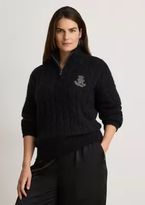 Lauren Ralph Lauren Cable Funnelneck Quarter-Zip Sweater by Ralph Lauren