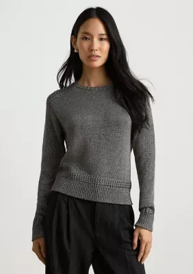 Lauren Ralph Lauren Metallic Cotton-Blend Crewneck Sweater by Ralph Lauren