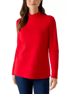 Long Sleeve Mock Neck Top by Kim Rogers