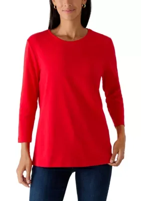3/4 Sleeve Crew Neck Top by Kim Rogers