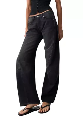 We the Free Fable Low-Rise Twisted Bowed Jeans by Free People