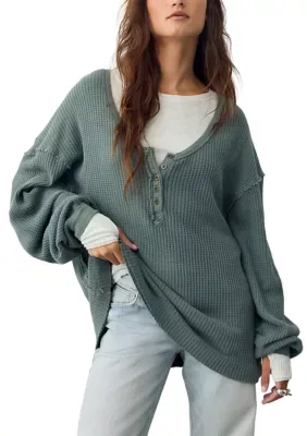 Montreal Oversized Thermal Henley by Free People