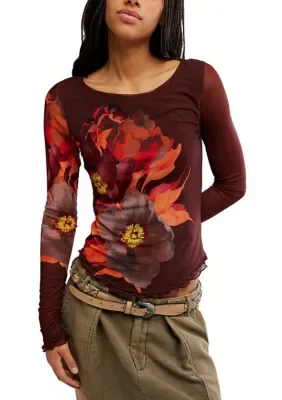 Lilly Printed Long Sleeve Top by Free People