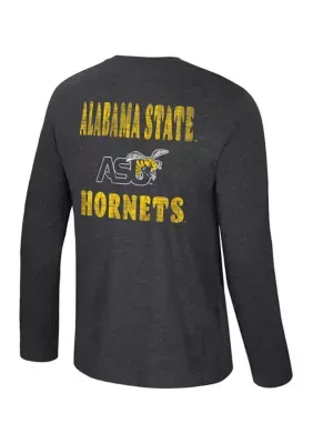 NCAA Alabama State Hornets Long Sleeve Distressed Washed Out Graphic T-Shirt by Colosseum