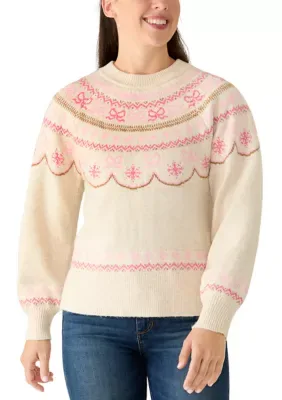 Fair Isle Crew Neck Sweater by Crown & Ivy