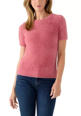 Short Sleeve Eyelash Sweater by Muse Republic Clothing