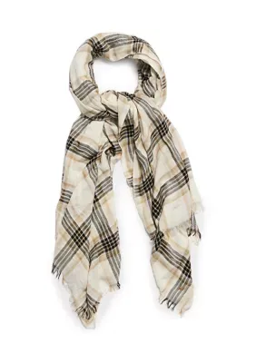Plaid Oblong Scarf by Anne Klein