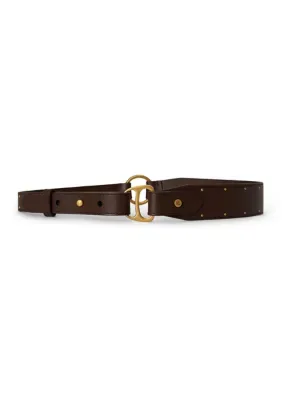 Lauren Ralph Lauren Equestrian D-Ring Studded Leather Belt by Ralph Lauren