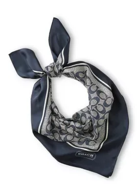 Textured Signature Printed Silk Square Scarf by Coach