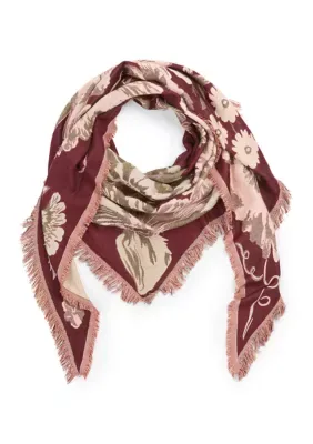 Floral Triangle Jacquard Scarf