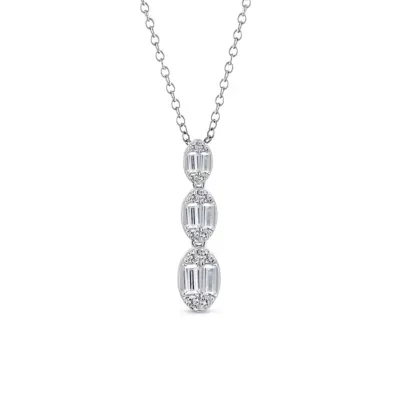 Sterling Silver 3/8 CTW Lab-Grown GH/SI1 Diamond Pendant 18 In by Diamaison