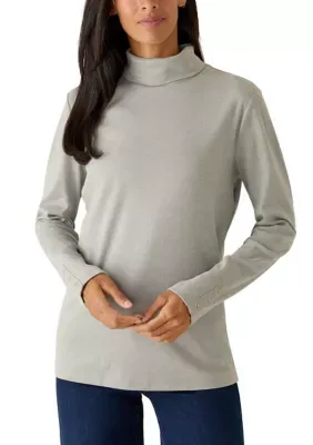 3/4 Sleeve Turtleneck with Trim Detail by Kim Rogers