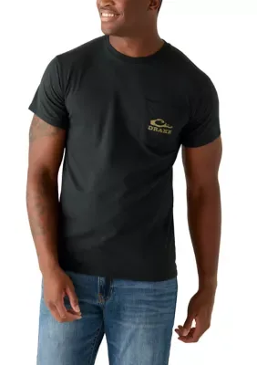 Short Sleeve Stacked Old School Logo Graphic T-Shirt by Drake Waterfowl