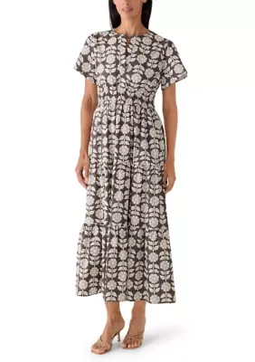 Smock Waist Print Midi Dress by Sail to Sable
