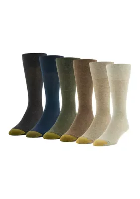 6-Pack of Solid Crew Socks by Gold Toe
