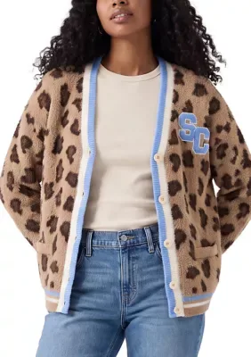 NCAA Spelman Jaguars Animal Print Cardigan by Sacred Heart Collection
