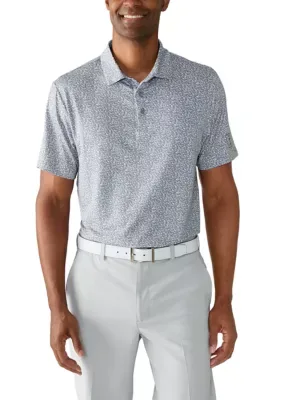 Classic Floral Confetti Print Short Sleeve Golf Polo Shirt by Pro Tour